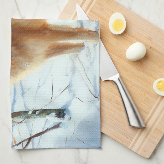 Finse Spitz liet het sneeuwen Kerstmis Theedoek (Quarter Fold)