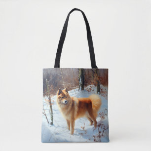 Finse Spitz liet het sneeuwen Kerstmis Tote Bag