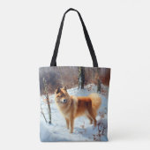 Finse Spitz liet het sneeuwen Kerstmis Tote Bag (Achterkant)