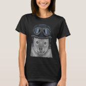 Finse Spitz met motorfiets Helmet T-shirt (Voorkant)