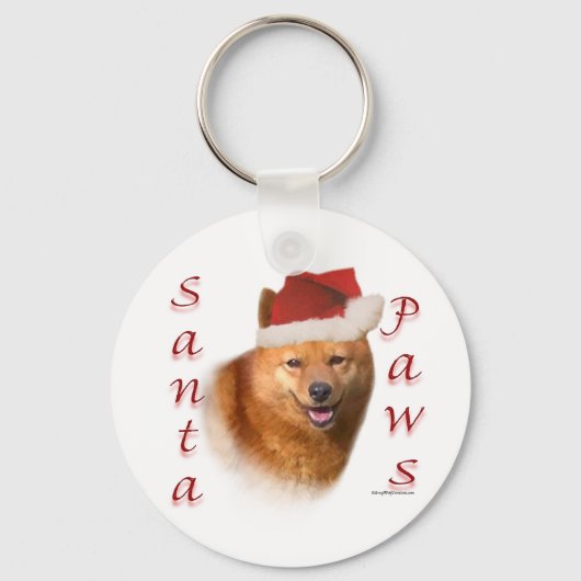 Finse Spitz Santa Paws Sleutelhanger (Voorkant)