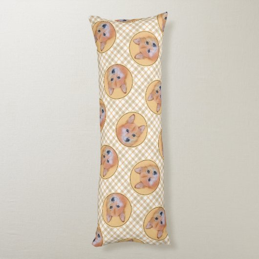 Finse Spitz Schilderij Schattigee Originele Pet Do Lichaamskussen (Achterkant (Verticaal))