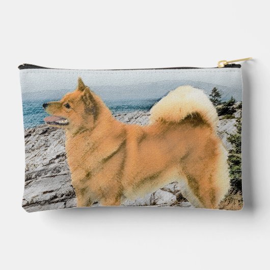 Finse Spitz Seashore Schilderen Originele Hond Kun Etui (Achterkant)