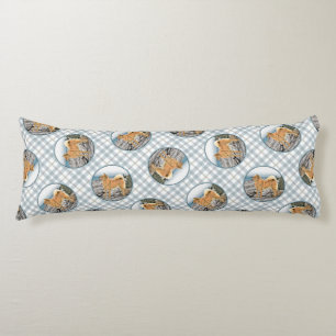 Finse Spitz Seashore Schilderen Originele Hond Kun Lichaamskussen