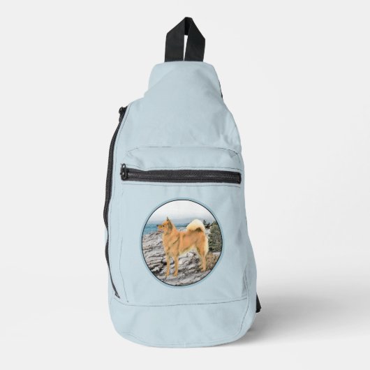 Finse Spitz Seashore Schilderen Originele Hond Kun Sling Bag (Voorkant)