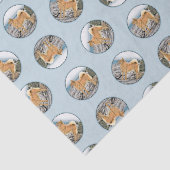 Finse Spitz Seashore Schilderen Originele Hond Kun Tissuepapier (Detail)