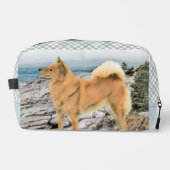 Finse Spitz Seashore Schilderen Originele Hond Kun Toilettasje (Voorkant)