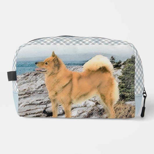 Finse Spitz Seashore Schilderen Originele Hond Kun Toilettasje (Voorkant)