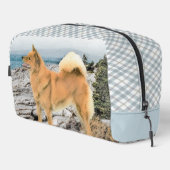 Finse Spitz Seashore Schilderen Originele Hond Kun Toilettasje (Rechterhoek)