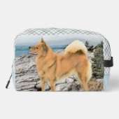 Finse Spitz Seashore Schilderen Originele Hond Kun Toilettasje (Achterkant)