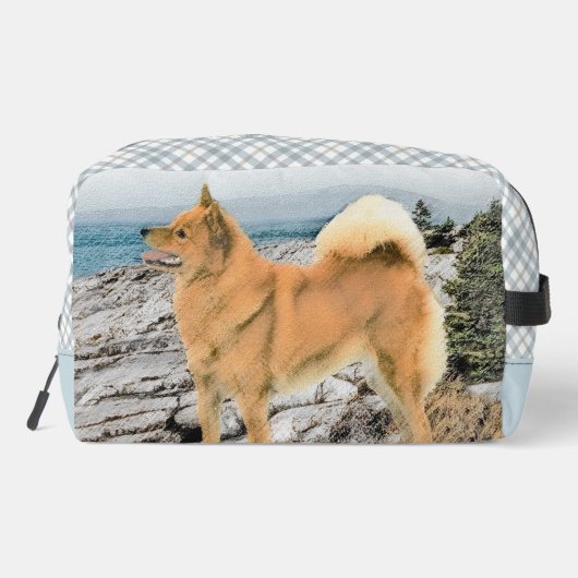 Finse Spitz Seashore Schilderen Originele Hond Kun Toilettasje (Achterkant)