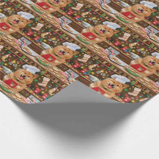 Finse Spitz Vakantie Bakken: Feestelijke Kerstmis Cadeaupapier (Hoek)