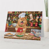 Finse Spitz Vakantie Bakken: Feestelijke Kerstmis Kaart (Voorkant)