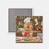 Finse Spitz Vakantie Bakken: Feestelijke Kerstmis Magneet (Voorkant / Achterkant)