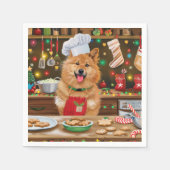 Finse Spitz Vakantie Bakken: Feestelijke Kerstmis Servet (Voorkant)