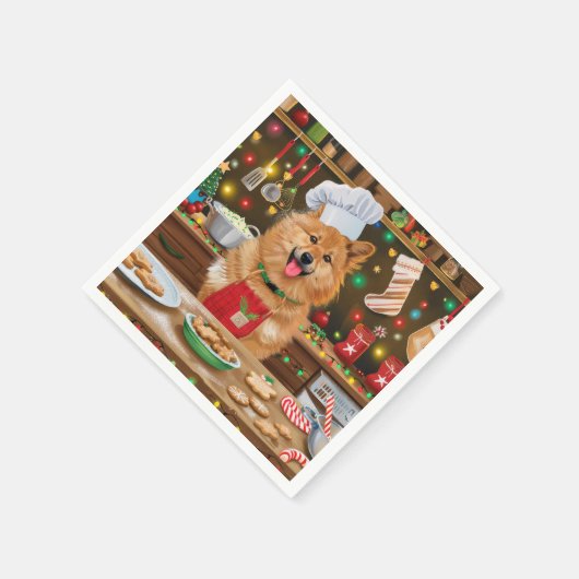 Finse Spitz Vakantie Bakken: Feestelijke Kerstmis Servet (Hoek)