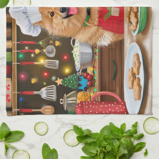 Finse Spitz Vakantie Bakken: Feestelijke Kerstmis Theedoek (Gevouwen)