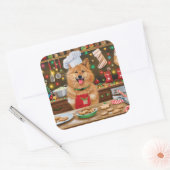 Finse Spitz Vakantie Bakken: Feestelijke Kerstmis Vierkante Sticker (Envelop)