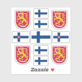Finse staatssymbolen / wapenschild en vlag sticker (Vel)