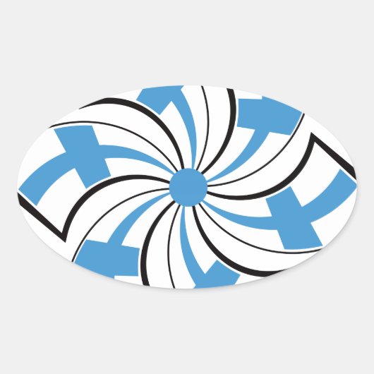 Finse Ster Ovale Sticker (Voorkant)