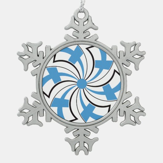 Finse Ster Tin Sneeuwvlok Ornament (Voorkant)