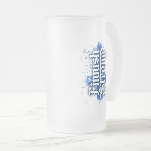 Finse sterke (hockey) Frosted Glass Beer Mok (Voorkant rechts)