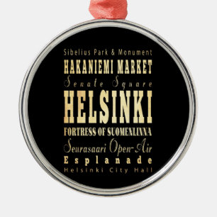 Finse Typografische Kunst in Helsinki Metalen Ornament