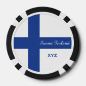 Finse vlag aangepaste monogram poker chips (Achterkant)