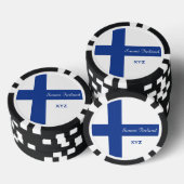Finse vlag aangepaste monogram poker chips (Opstapeling)