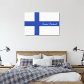Finse vlag aangepaste tekst canvas afdrukken (Insitu (Slaapkamer))