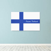 Finse vlag aangepaste tekst canvas afdrukken (Insitu (Houten vloer))