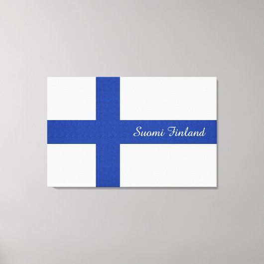 Finse vlag aangepaste tekst canvas afdrukken (Voorkant)