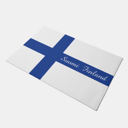 Finse vlag aangepaste welkomstmat deurmat (Schuin)