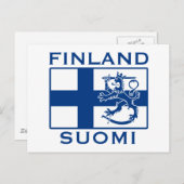Finse vlag briefkaart (Voorkant / Achterkant)