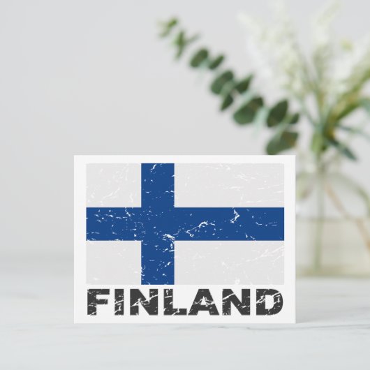 Finse  vlag briefkaart (Staand voorkant)