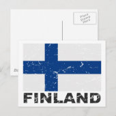 Finse  vlag briefkaart (Voorkant / Achterkant)