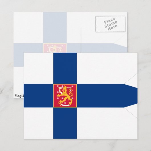 Finse vlag briefkaart (Voorkant / Achterkant)