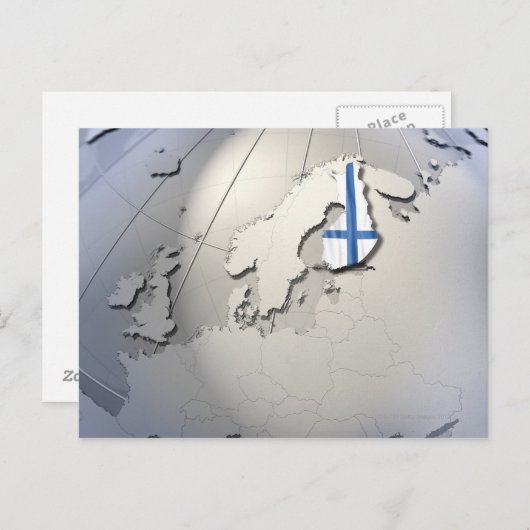 Finse vlag briefkaart (Voorkant / Achterkant)