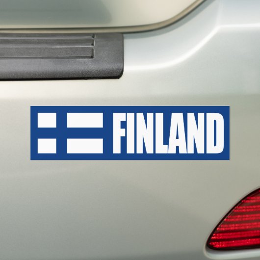 Finse vlag bumpersticker (Op auto)