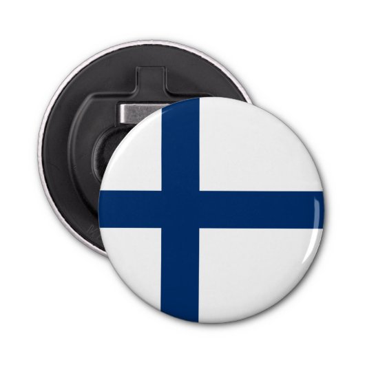 Finse vlag button flesopener (Voorkant)
