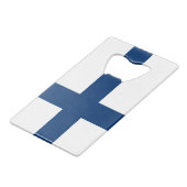 Finse vlag creditkaart flessenopener (Voorkant Gekanteld)