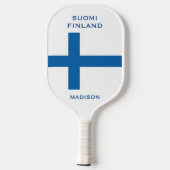 Finse vlag douanenaam pickleball paddle (Achterkant)