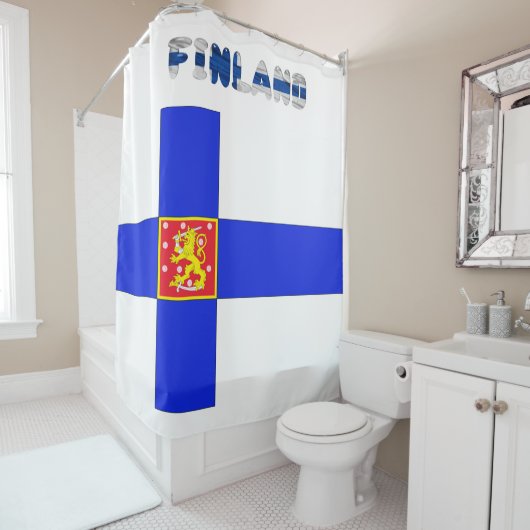 Finse vlag douchegordijn (In situ)