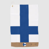 Finse vlag en Finland, monogrammen/Golfhanddoek Golfhanddoek (Voorkant)