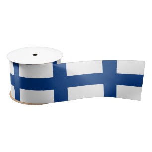 Finse vlag en Finland reizen, vakantie/sport Satijnen Lint