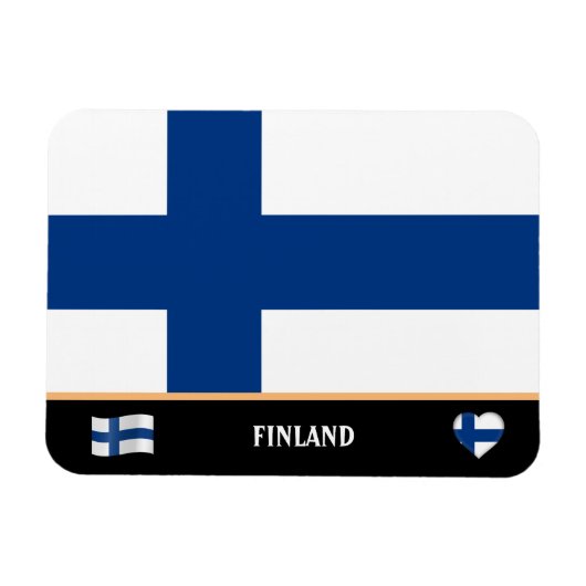Finse vlag en Finnen reizen/Finland Magneet (Horizontaal)