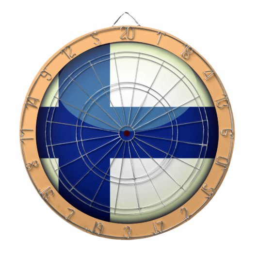 Finse vlag- en Finse dartboardspellen /Rustic Dartbord (Voorkant)