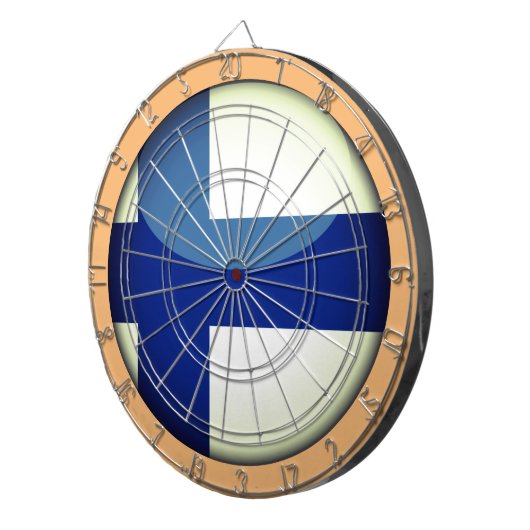 Finse vlag- en Finse dartboardspellen /Rustic Dartbord (Voorkant Rechts)