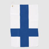 Finse vlag en Finse golf/sport Golf Helsinki Golfhanddoek (Voorkant)
