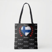 Finse vlag en heart, Finse vlag mode/sport Tote Bag (Voorkant)